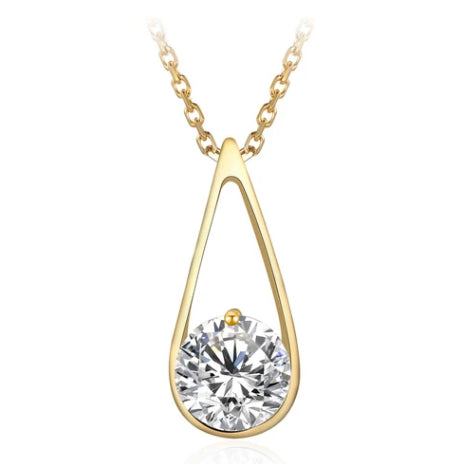 Tahiti Teardrop Moissanite Necklace