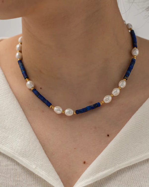 Blue and White Necklace