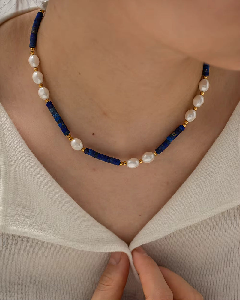 Blue and White Necklace