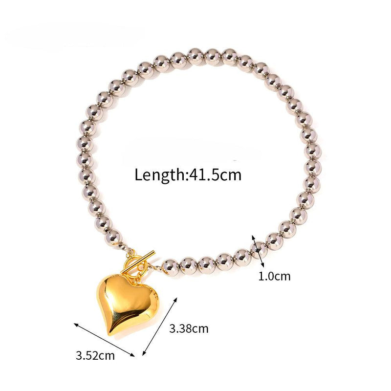 Two Tone Heart of Gold Necklace