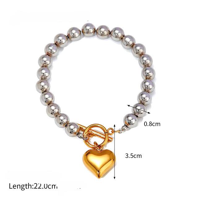 Two Tone Heart of Gold Necklace