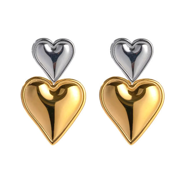 Double Heart Shaped Earrings