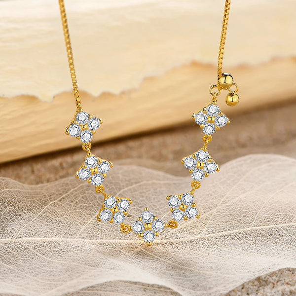 Annecy Moissanite Necklace- White Gold