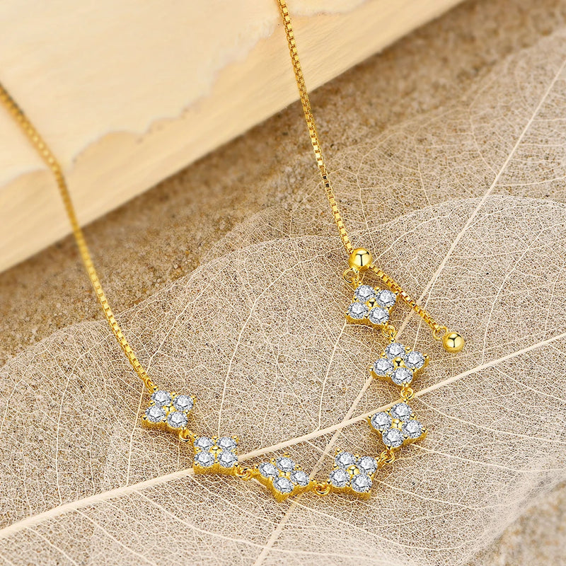 Annecy Moissanite Necklace- Yellow Gold