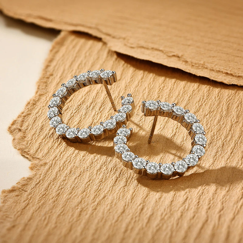 Cali Moissanite Hoop Earring