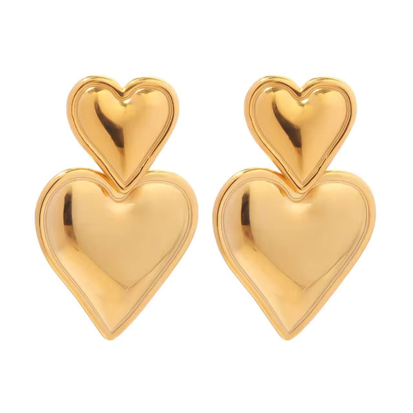 Double Heart Shaped Earrings