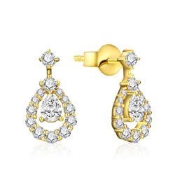 Palermo Pear Moissanite Earring- Solid Gold