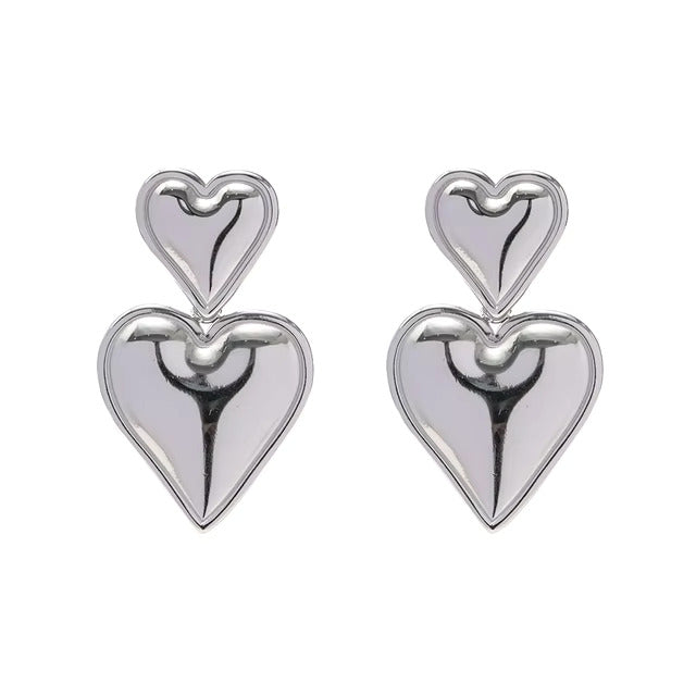 Double Heart Shaped Earrings