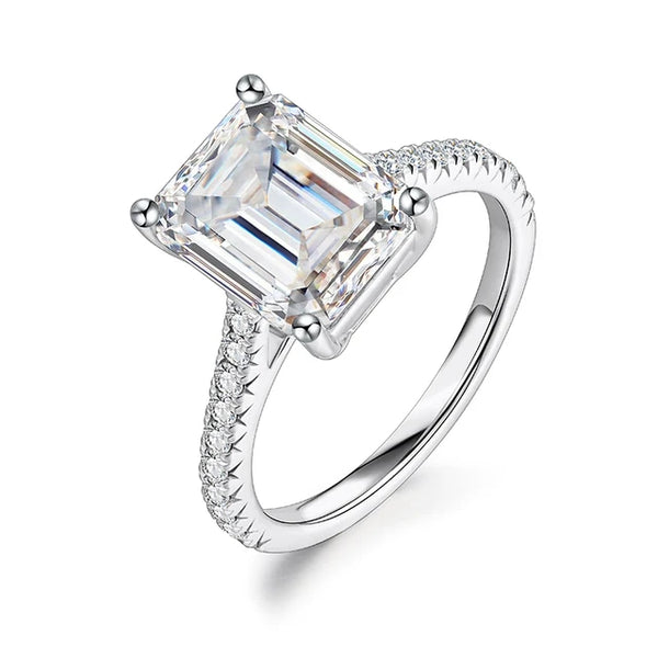 Cannes Emerald Cut Moissanite Ring