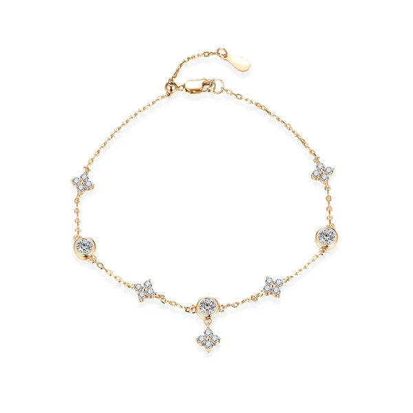 Quebec Moissanite Bracelet- Solid Gold