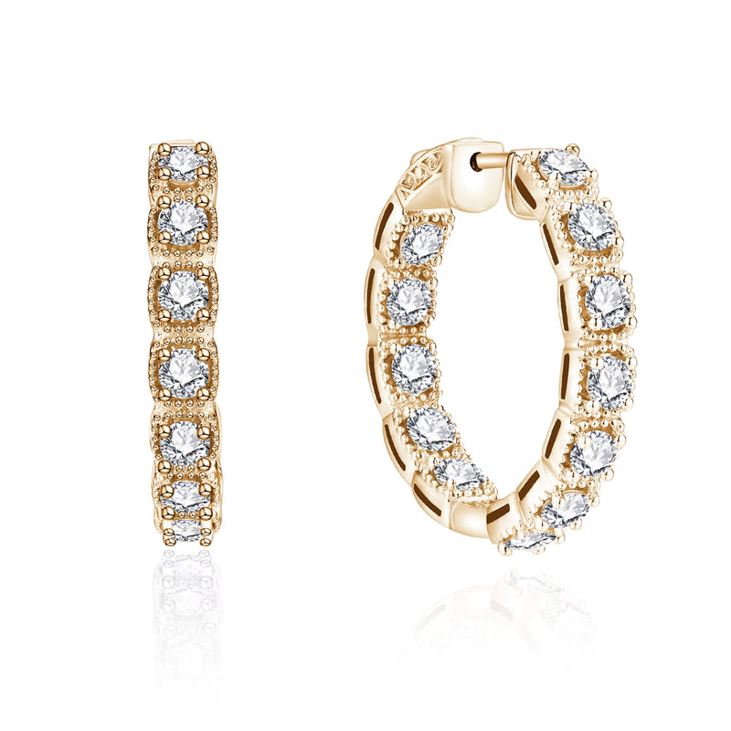 Chiswick Moissanite Hoop Earring- Solid Gold